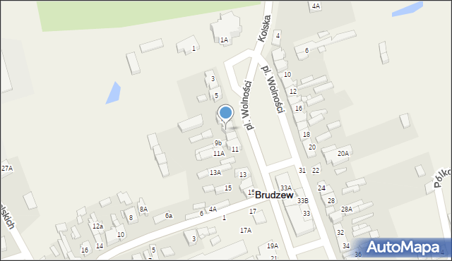 Brudzew, Plac Wolności, 9, mapa Brudzew