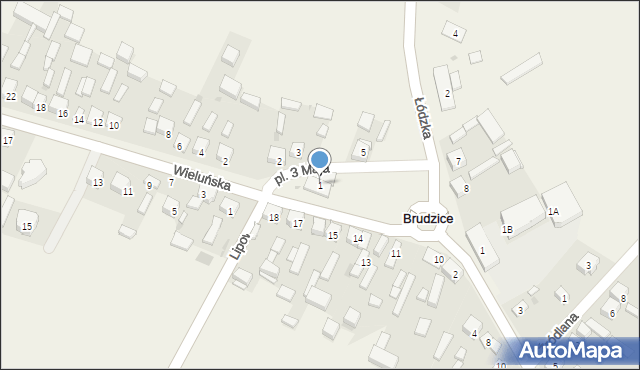 Brudzice, Plac 3 Maja, 1, mapa Brudzice