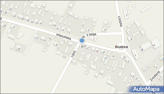 Brudzice, Plac 3 Maja, 18, mapa Brudzice