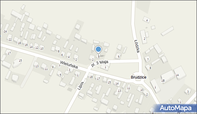 Brudzice, Plac 3 Maja, 3, mapa Brudzice