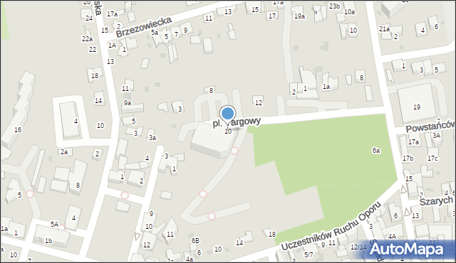 Brzesko, Plac Targowy, 10, mapa Brzesko