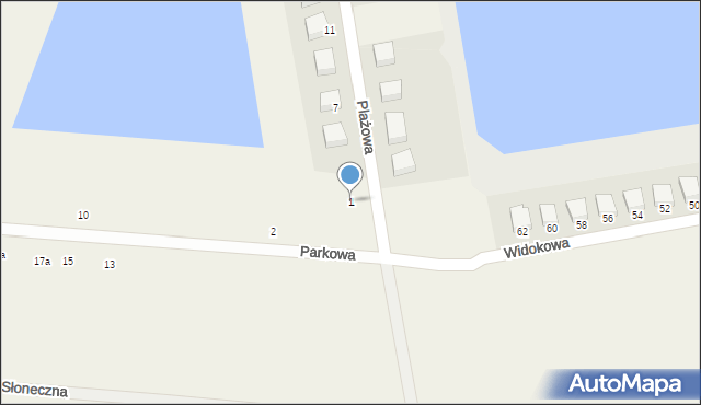 Brzezinki, Plażowa, 1, mapa Brzezinki