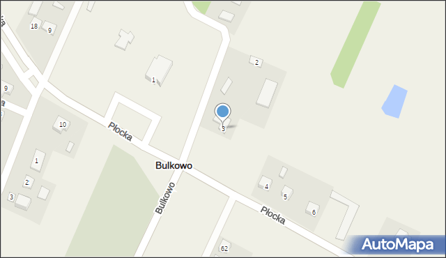 Bulkowo, Płocka, 3, mapa Bulkowo