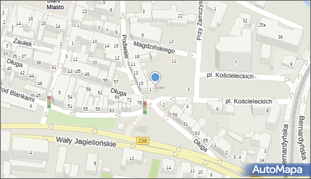 Bydgoszcz, Plac Kościeleckich, 1a, mapa Bydgoszczy