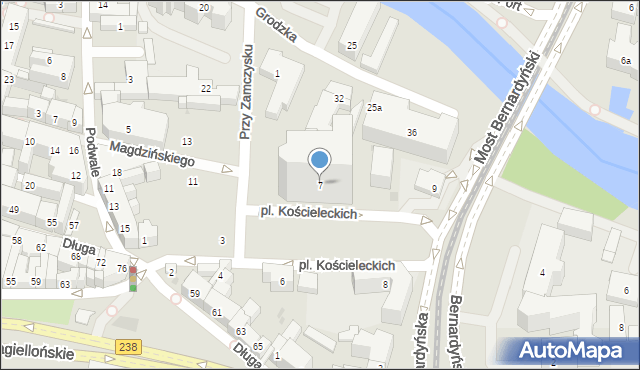 Bydgoszcz, Plac Kościeleckich, 7, mapa Bydgoszczy