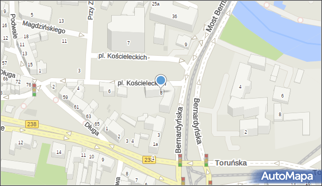 Bydgoszcz, Plac Kościeleckich, 8, mapa Bydgoszczy