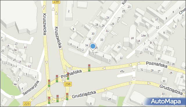 Bydgoszcz, Plac Poznański, 1, mapa Bydgoszczy