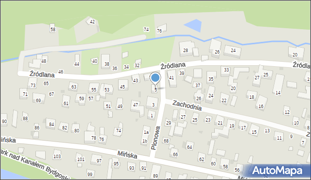 Bydgoszcz, Plonowa, 5, mapa Bydgoszczy