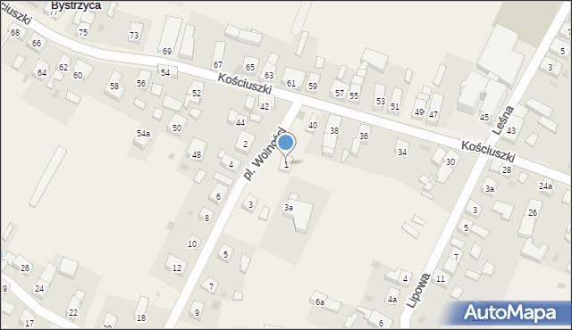 Bystrzyca, Plac Wolności, 1, mapa Bystrzyca