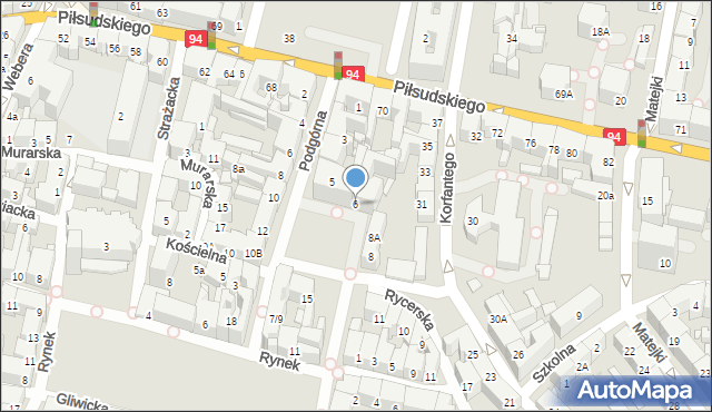 Bytom, Plac Grunwaldzki, 6, mapa Bytomia
