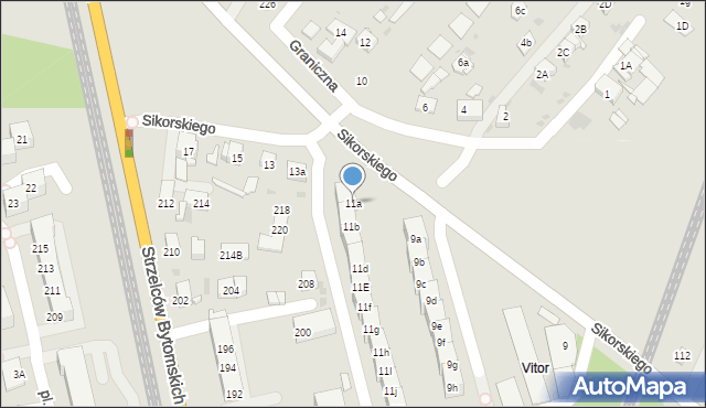 Bytom, Plac Sikorskiego Władysława, gen., 11a, mapa Bytomia