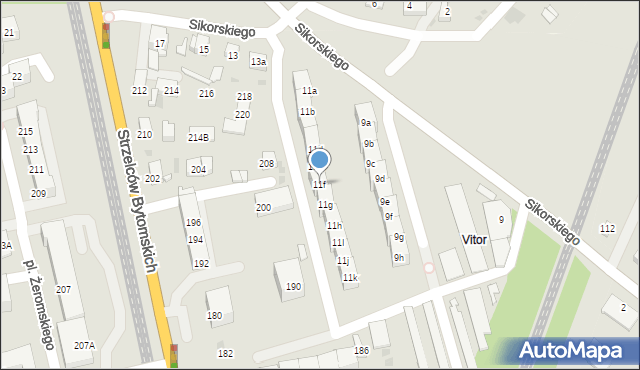 Bytom, Plac Sikorskiego Władysława, gen., 11f, mapa Bytomia