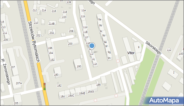 Bytom, Plac Sikorskiego Władysława, gen., 11i, mapa Bytomia