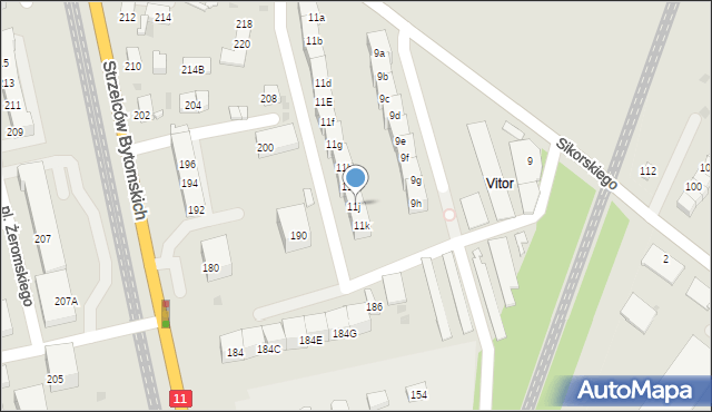 Bytom, Plac Sikorskiego Władysława, gen., 11j, mapa Bytomia