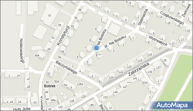 Bytom, Plac Na Bobrku, 4, mapa Bytomia