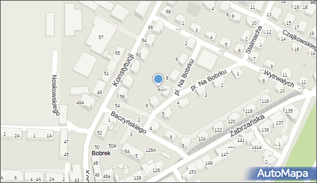 Bytom, Plac Na Bobrku, 7, mapa Bytomia