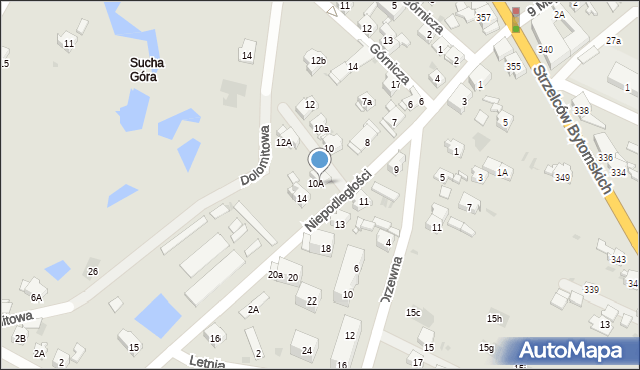 Bytom, Plac Niepodległości, 13a, mapa Bytomia