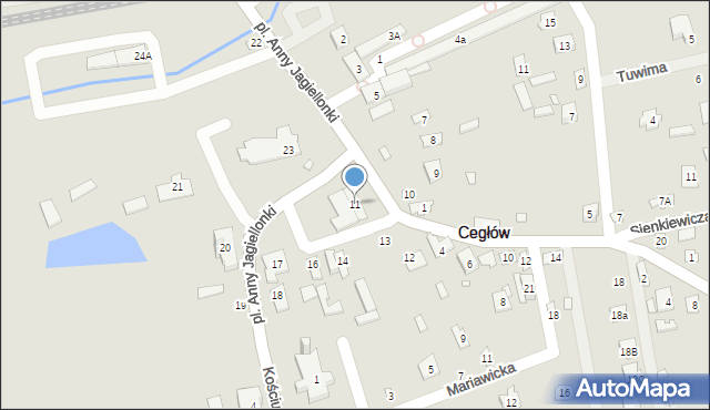 Cegłów, Plac Anny Jagiellonki, 11, mapa Cegłów