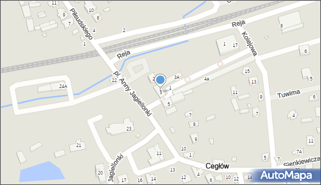 Cegłów, Plac Anny Jagiellonki, 3, mapa Cegłów