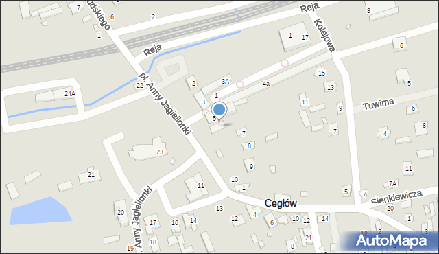 Cegłów, Plac Anny Jagiellonki, 6, mapa Cegłów