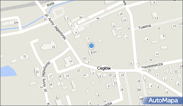 Cegłów, Plac Anny Jagiellonki, 9, mapa Cegłów