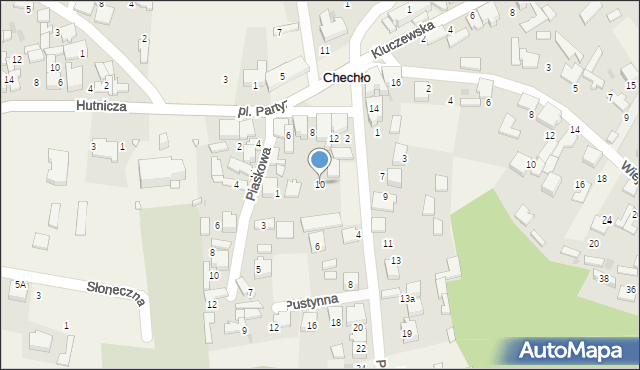 Chechło, Plac Partyzantów, 10, mapa Chechło