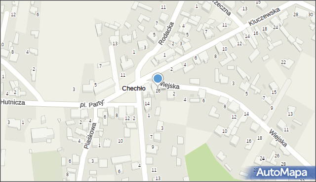 Chechło, Plac Partyzantów, 16, mapa Chechło