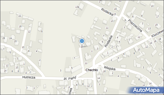 Chechło, Plac Partyzantów, 9, mapa Chechło