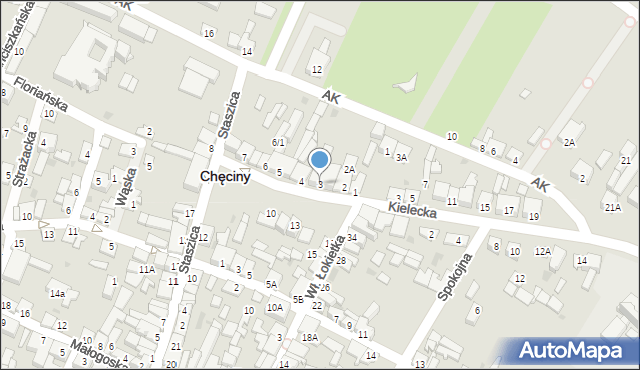 Chęciny, Plac Żeromskiego Stefana, 3, mapa Chęciny