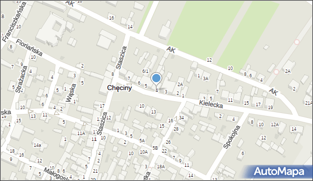 Chęciny, Plac Żeromskiego Stefana, 4, mapa Chęciny