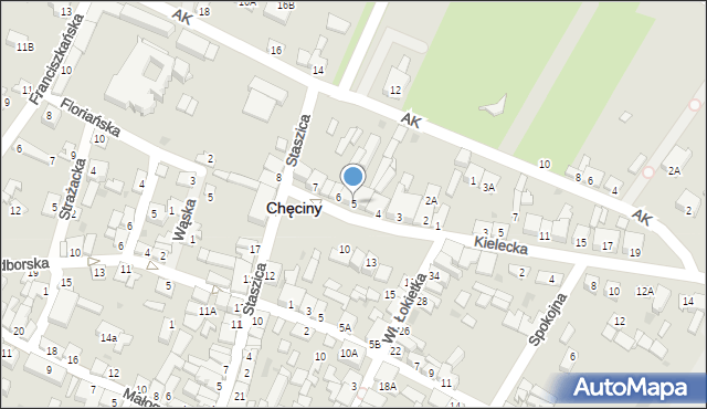 Chęciny, Plac Żeromskiego Stefana, 5, mapa Chęciny