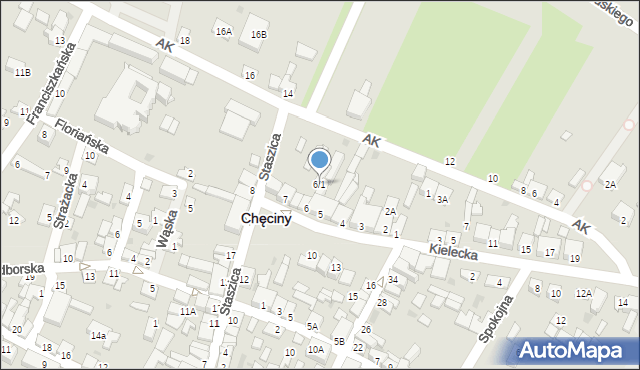 Chęciny, Plac Żeromskiego Stefana, 6/1, mapa Chęciny