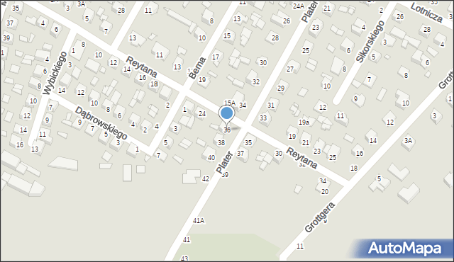 Chełm, Plater Emilii, 36, mapa Chełma
