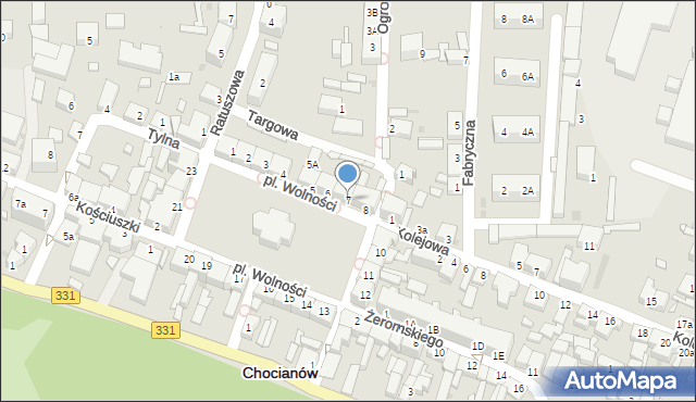 Chocianów, Plac Wolności, 7, mapa Chocianów