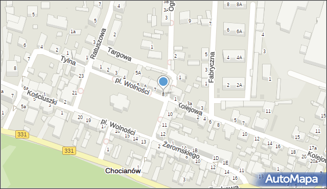 Chocianów, Plac Wolności, 8, mapa Chocianów