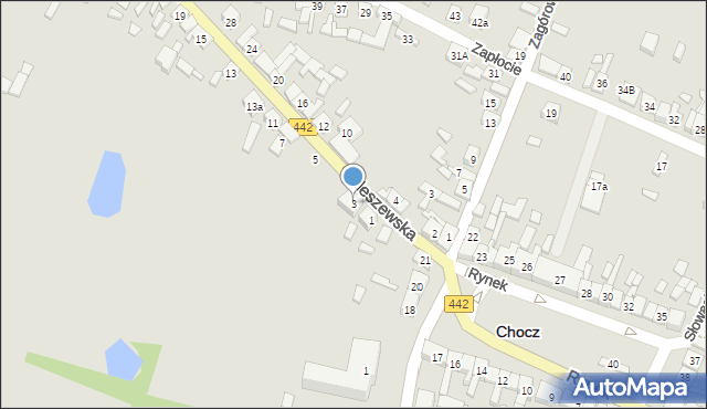 Chocz, Pleszewska, 3, mapa Chocz