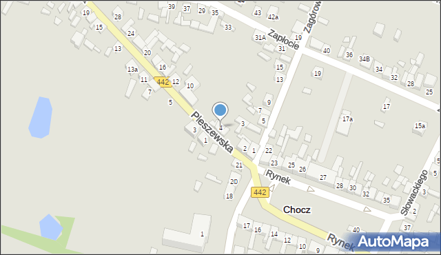 Chocz, Pleszewska, 4, mapa Chocz