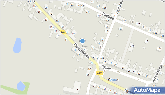 Chocz, Pleszewska, 6, mapa Chocz