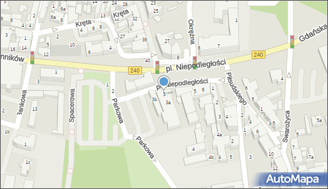 Chojnice, Plac Niepodległości, 3, mapa Chojnic
