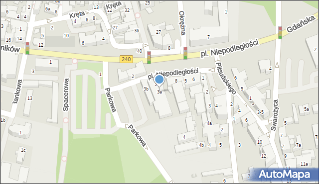 Chojnice, Plac Niepodległości, 3a, mapa Chojnic