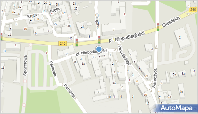 Chojnice, Plac Niepodległości, 5, mapa Chojnic