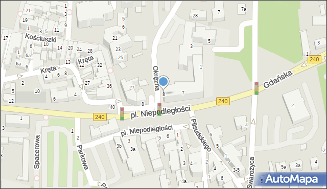 Chojnice, Plac Niepodległości, 8, mapa Chojnic