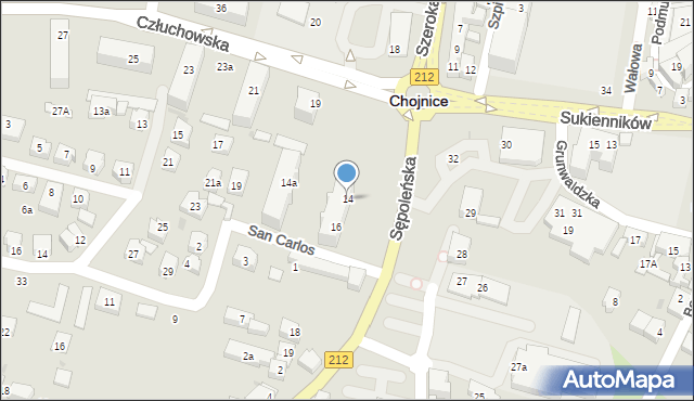 Chojnice, Plac Piastowski, 14, mapa Chojnic