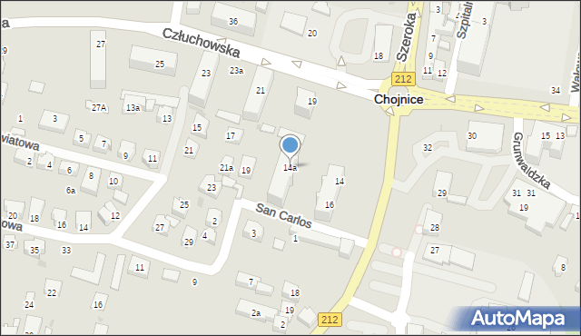 Chojnice, Plac Piastowski, 14a, mapa Chojnic