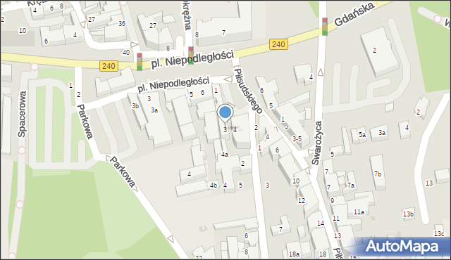 Chojnice, Plac św. Jerzego, 3, mapa Chojnic