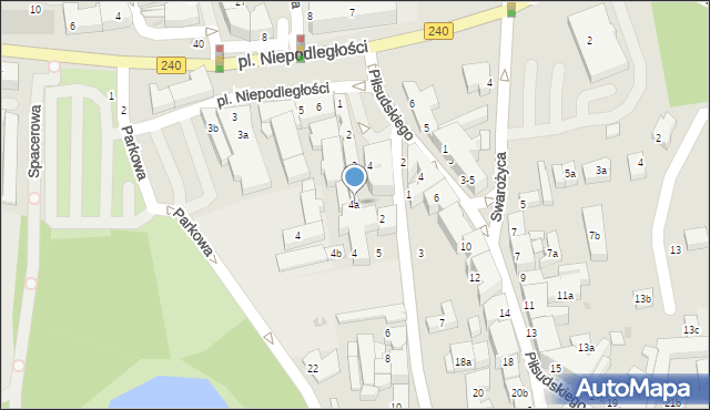 Chojnice, Plac św. Jerzego, 4a, mapa Chojnic