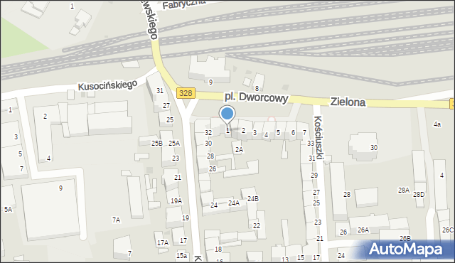 Chojnów, Plac Dworcowy, 1, mapa Chojnów