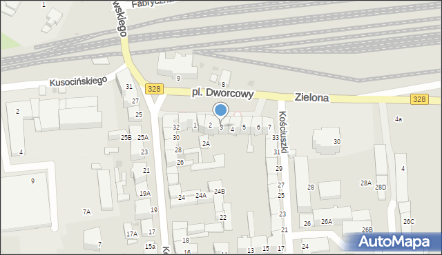 Chojnów, Plac Dworcowy, 3, mapa Chojnów