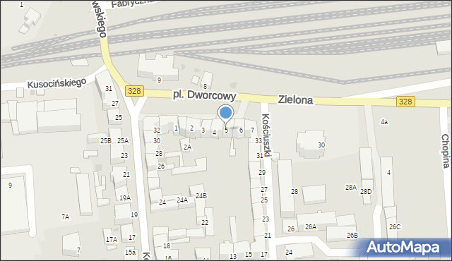 Chojnów, Plac Dworcowy, 5, mapa Chojnów