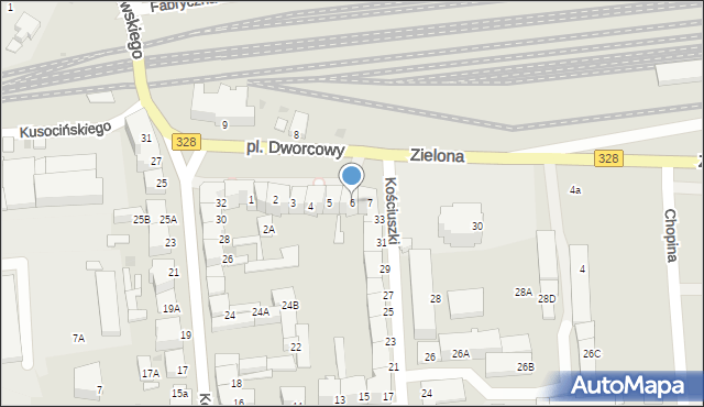 Chojnów, Plac Dworcowy, 6, mapa Chojnów